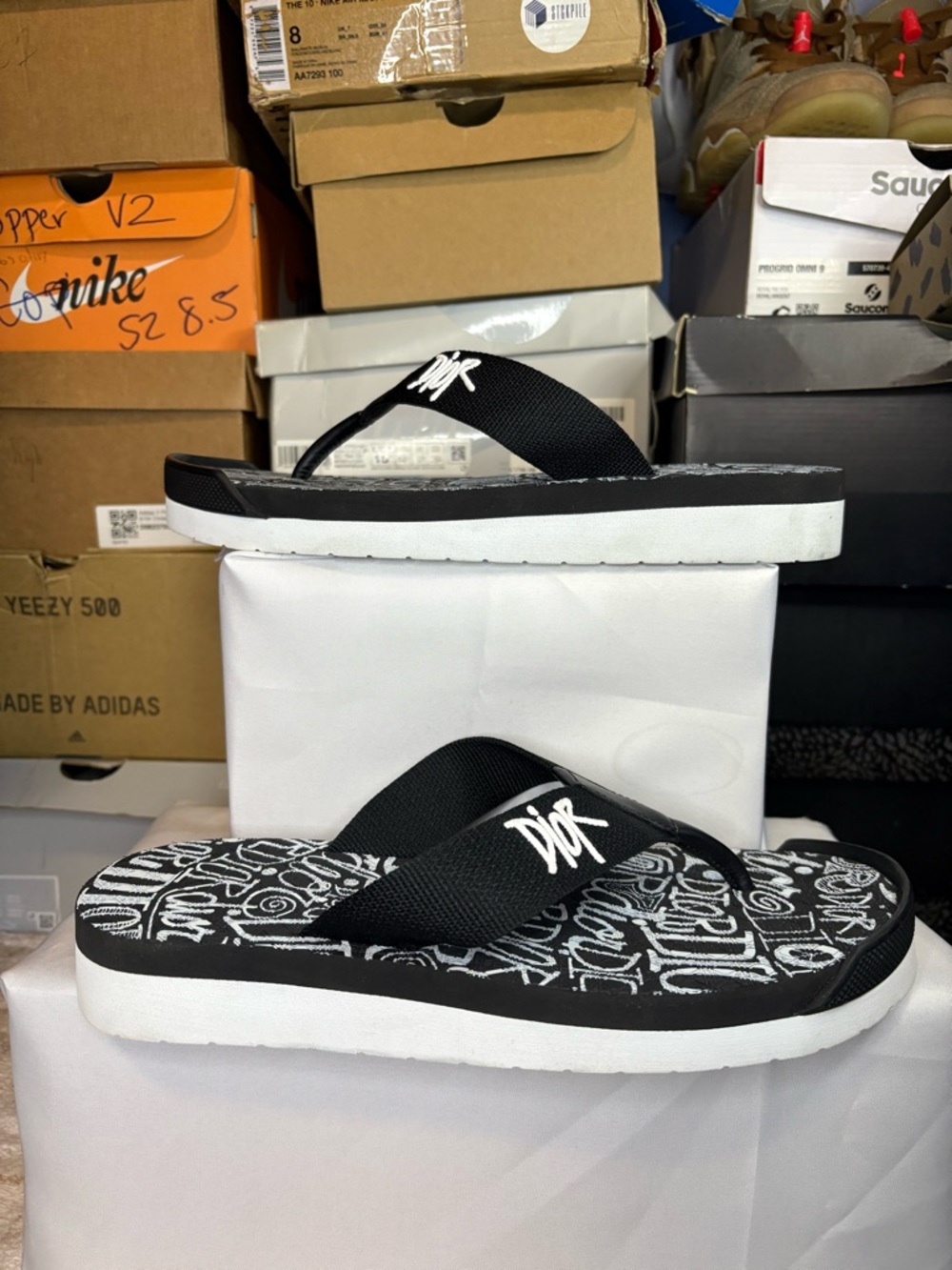 Size 41 - Dior x shawn stussy sandals 960 black / white